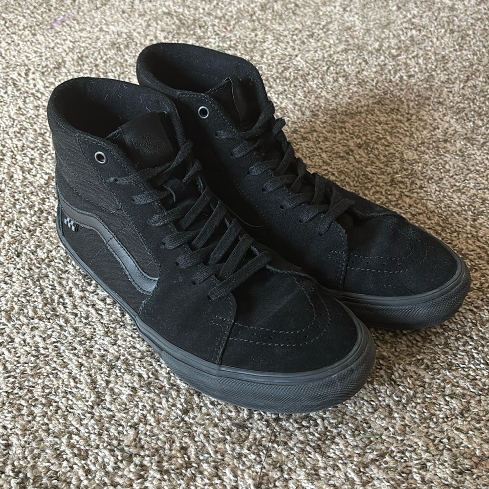Men’s Size 13 Vans Sk8-Hi Pop-Cush (Blk/Blk)